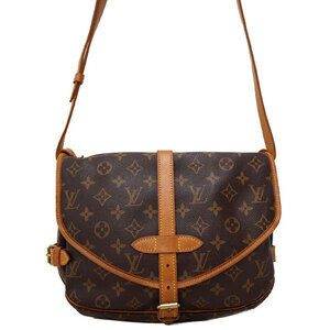 Louis Vuitton Monogram Leather Brown Saumur Shoulder Bag